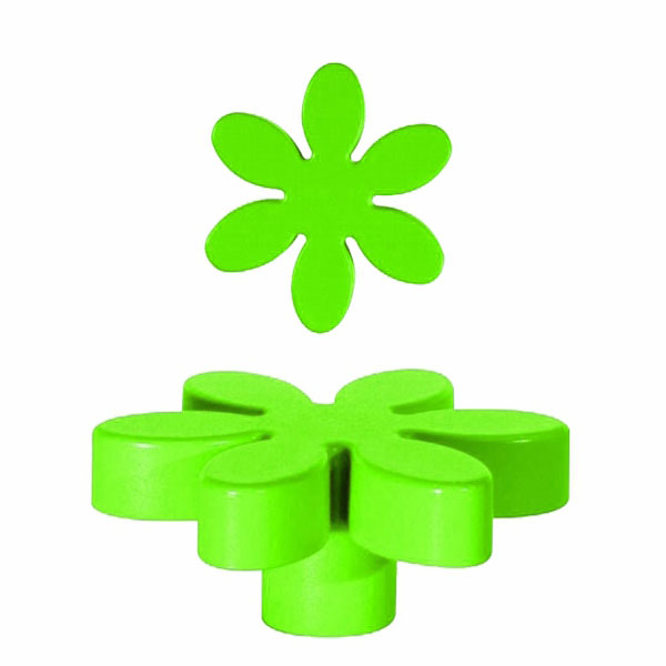 10 Pezzi Pomolo Flower Plastica Verde   55  26855 Poliplast
