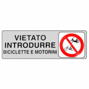 10 Pezzi Etichetta Vietate Bici E Motorini    15x 5 Adesiva
