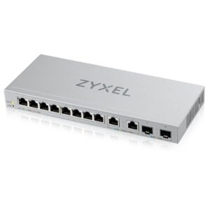 Networking Switch 8p Gigabit+2p 2.5gbe+2p Sfp+ 10gbe Zyxel Xgs1210-12-zz0102f Unmanaged Plus -design No Ventole