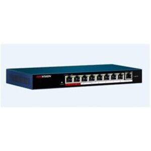Networking Switch 8p Lan 10/100m Hikvision Ds-3e0109p-e/m Desktop 8p Poe + 1p Uplink 100m Qos - 58w