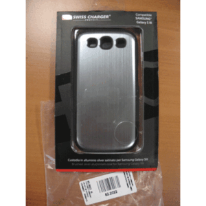 Borse E Custodie Custodia X Samsung Galaxy Siii Scp60037 Swiss Charger In Alluminio Silver Satinato