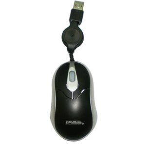 Mouse Mini Mouse Zucchetti Z50-2000 Retrattile Ottico Nero Usb 800dpi